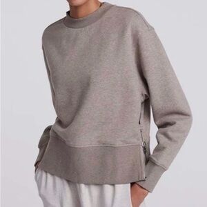 Varley Eton Side Zip Crewneck Sweatshirt $128 Retail
